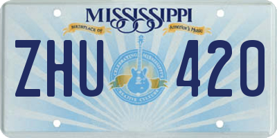 MS license plate ZHU420