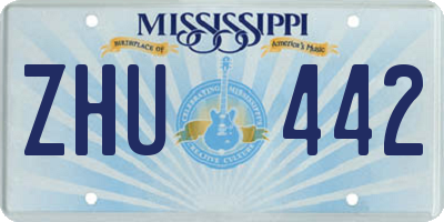 MS license plate ZHU442