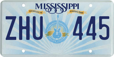 MS license plate ZHU445