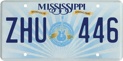 MS license plate ZHU446