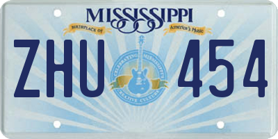 MS license plate ZHU454