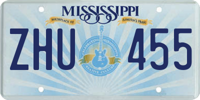 MS license plate ZHU455