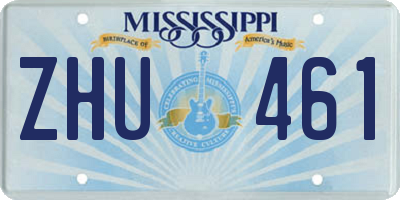 MS license plate ZHU461