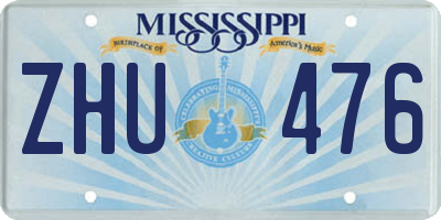 MS license plate ZHU476