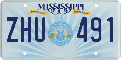 MS license plate ZHU491