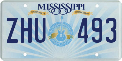 MS license plate ZHU493