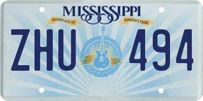 MS license plate ZHU494