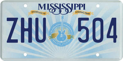 MS license plate ZHU504