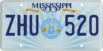 MS license plate ZHU520