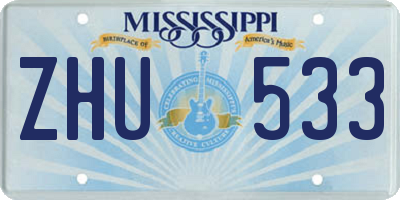 MS license plate ZHU533