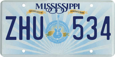 MS license plate ZHU534