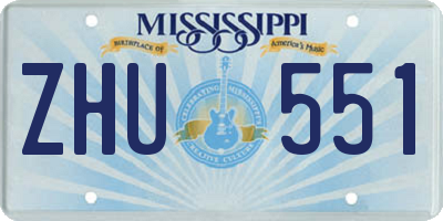 MS license plate ZHU551