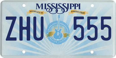 MS license plate ZHU555