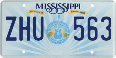 MS license plate ZHU563