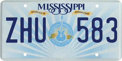 MS license plate ZHU583