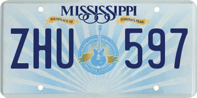 MS license plate ZHU597