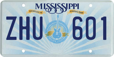 MS license plate ZHU601