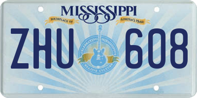 MS license plate ZHU608