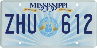 MS license plate ZHU612