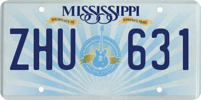 MS license plate ZHU631