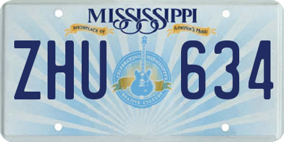 MS license plate ZHU634