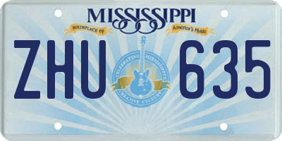 MS license plate ZHU635