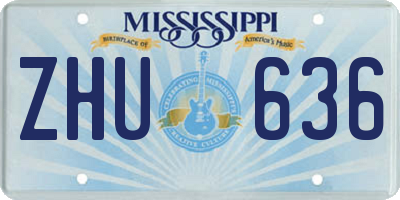 MS license plate ZHU636