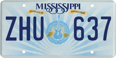 MS license plate ZHU637
