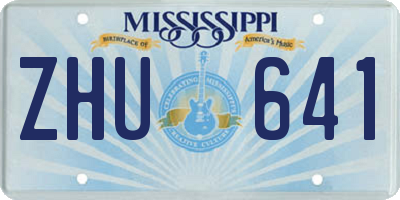 MS license plate ZHU641