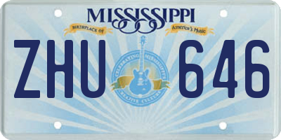MS license plate ZHU646