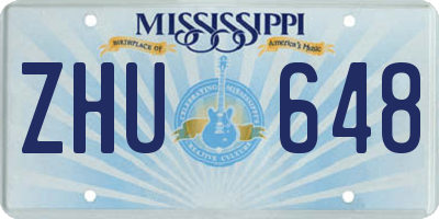 MS license plate ZHU648