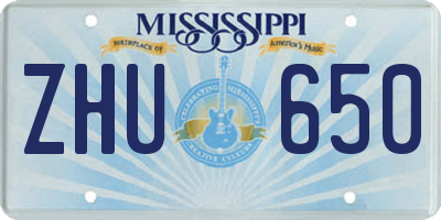 MS license plate ZHU650