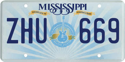 MS license plate ZHU669