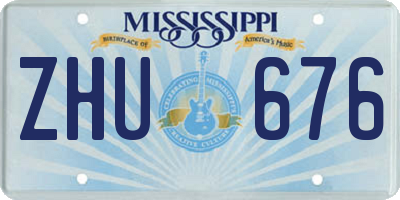MS license plate ZHU676