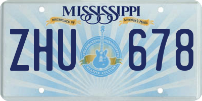 MS license plate ZHU678