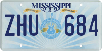 MS license plate ZHU684