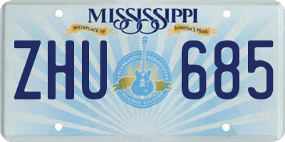 MS license plate ZHU685