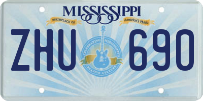 MS license plate ZHU690