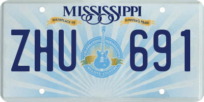 MS license plate ZHU691