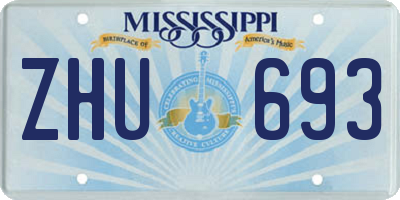 MS license plate ZHU693