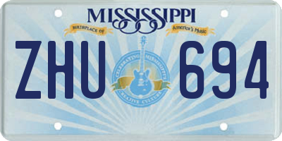 MS license plate ZHU694