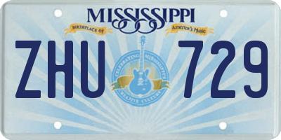 MS license plate ZHU729