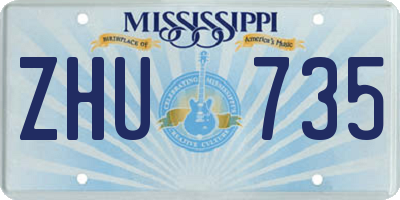 MS license plate ZHU735