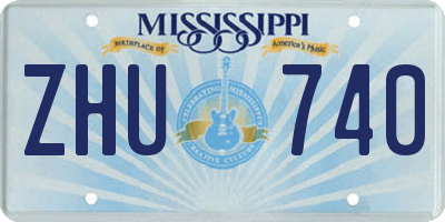 MS license plate ZHU740