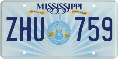 MS license plate ZHU759