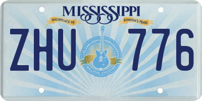 MS license plate ZHU776