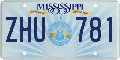 MS license plate ZHU781