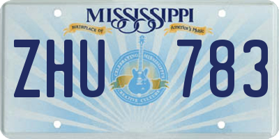 MS license plate ZHU783