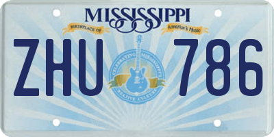 MS license plate ZHU786