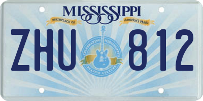 MS license plate ZHU812